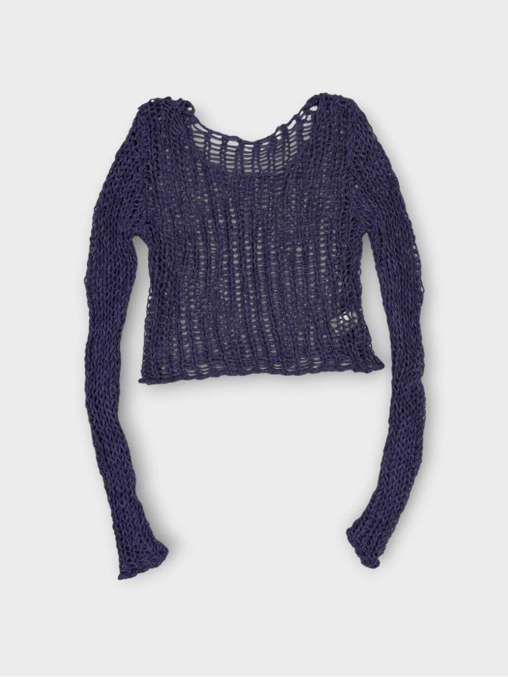 Romwe | Purple Mesh Back Knit Top